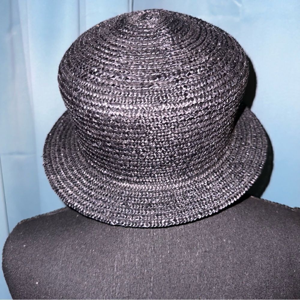 VINTAGE FRATELLA Talli black  straw hat